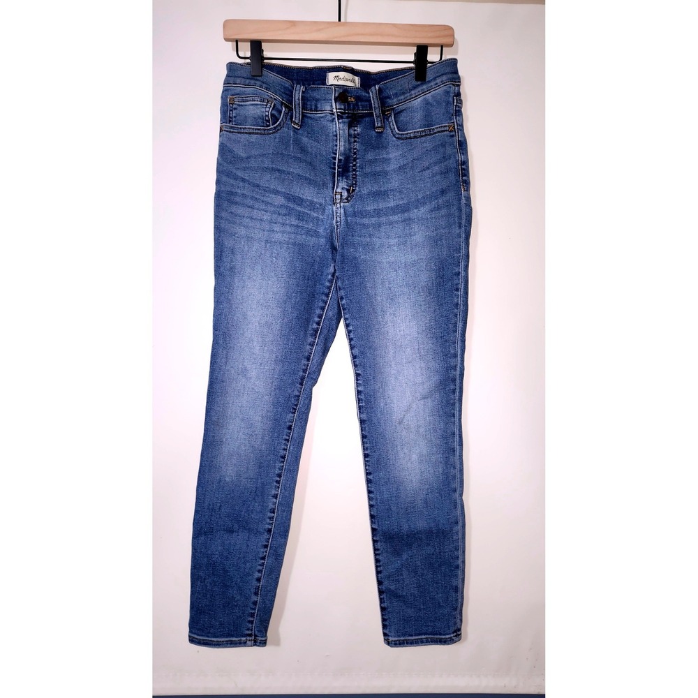 Madewell Roadtripper High Rise Skinny Jeans Medium Blue Wash 28P Petite - Picture 1 of 4